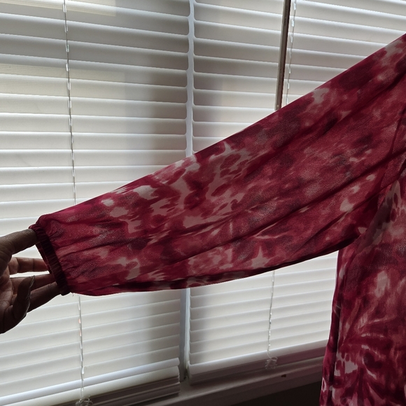 Cj banks sheer Hoodie/Blouse sz 2x Fushia/White - Picture 3 of 8